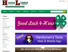 Tablet Screenshot of hooverlumber.com